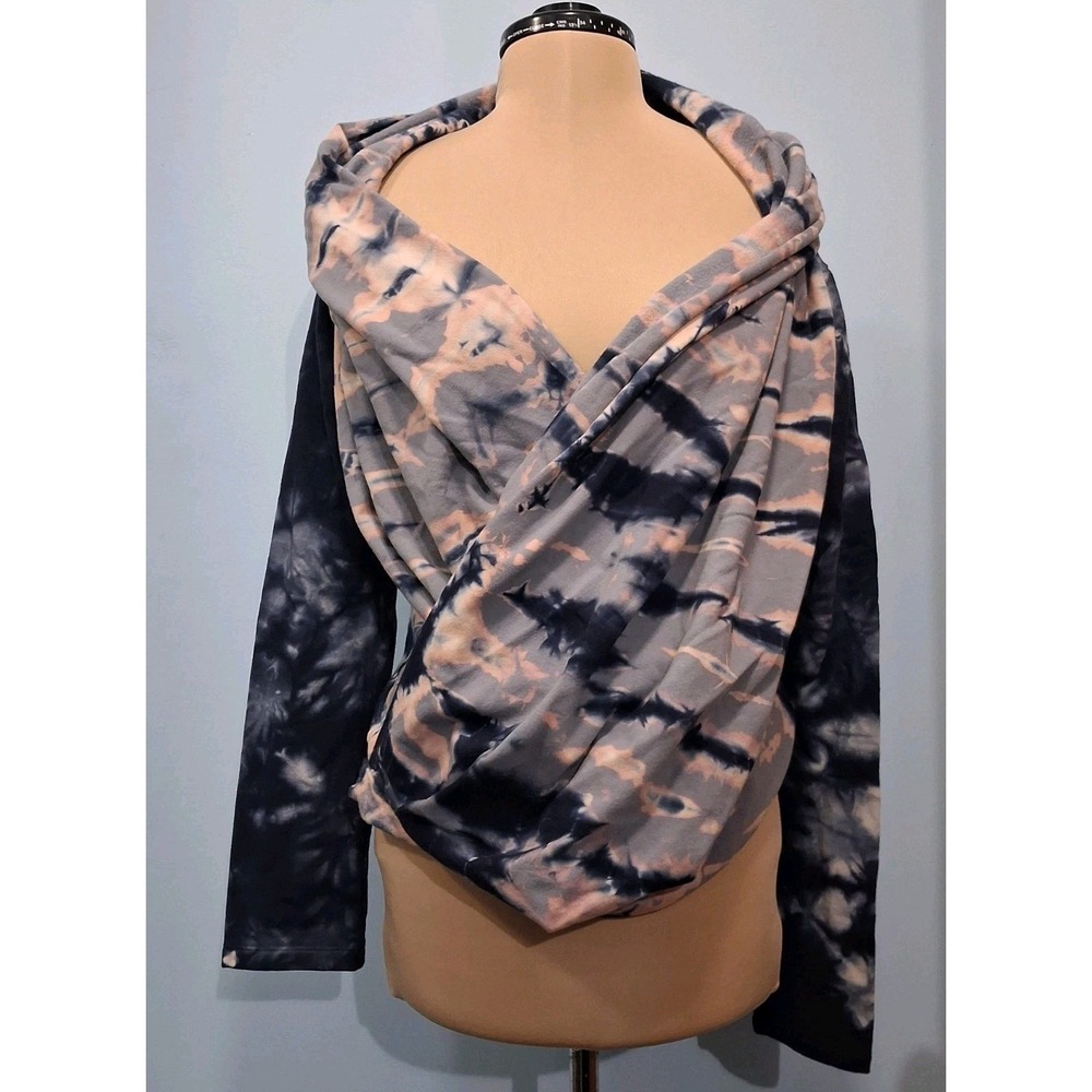Young Fabulous & Broke Womens Medium Top Tie Dye Wrap Sweatshirt Comfort Stretch - Picture 2 of 10